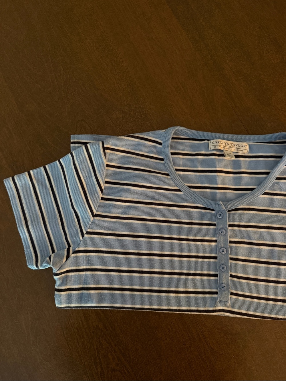 Vintage Blue Striped Shirt | M